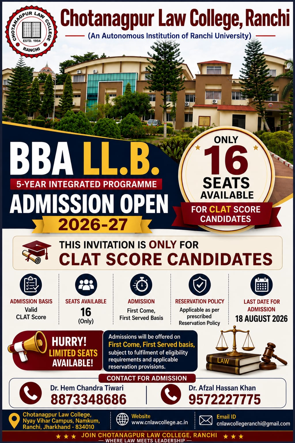BBA LLB Admission Banner